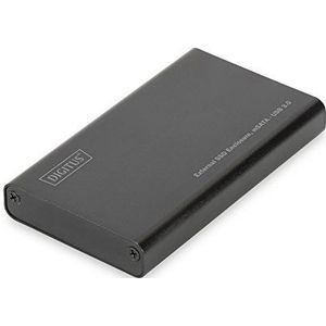 DIGITUS Externe USB 3.0 SSD-behuizing voor mSATA SSD's - SATA III - Moduletype M50 - tot 6 Gbit/s - ASM1153E chipset - UASP - Plug & Play - Zwart