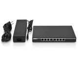 Digitus - 8-Port PoE Switch - Zwart - Metalen Behuizing - 135W PoE-vermogen