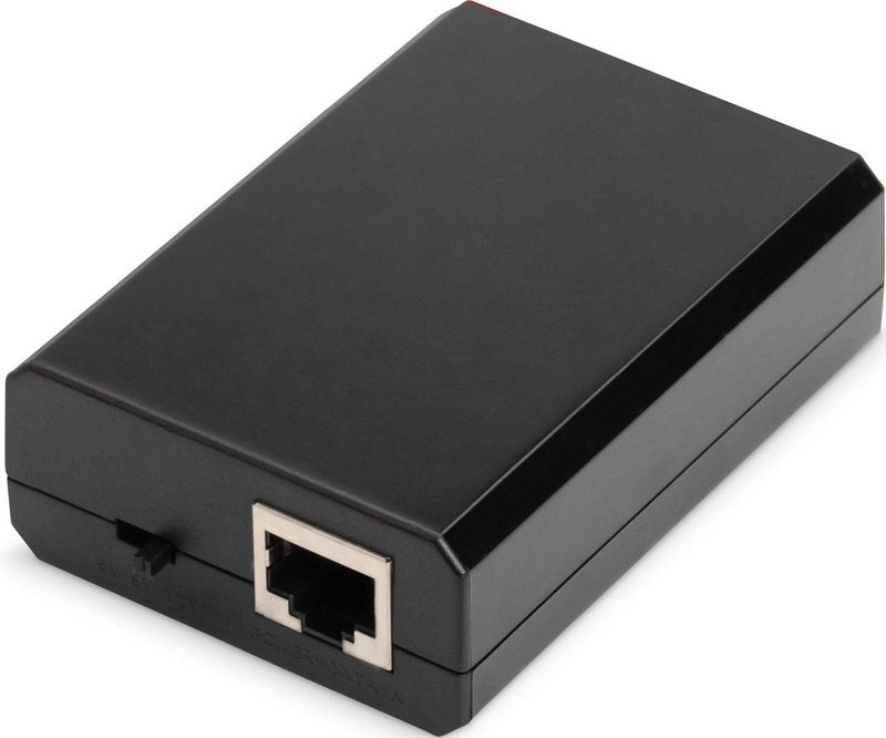 Digitus - Gigabit PoE af Splitter - Zwart - 10/100/1000Mbps - 12W Input - 802.3af Output