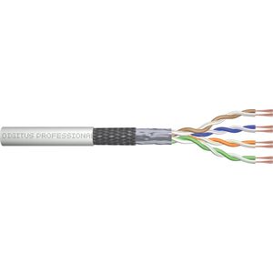 DIGITUS Roh-Patchkabel Cat-5e - Meterware Unkonfektioniert - 100 m - SF-UTP Netzwerk-Kabel - PVC - AWG 26/7 - Grau