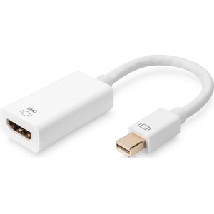 Digitus AK-340416-002-W Mini-displayport / HDMI Adapter [1x Mini-DisplayPort stekker - 1x HDMI-bus] Wit Afgeschermd, Geschikt voor HDMI, Ultra HD-HDMI, High