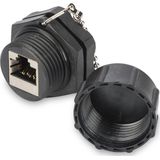 DIGITUS - Industriekoppeling - Cat-6 - Afgeschermd - 2x RJ45 Aansluiting - IP67 - Zwart