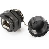 DIGITUS - Industriekoppeling - Cat-6 - Afgeschermd - 2x RJ45 Aansluiting - IP67 - Zwart