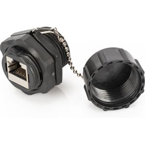 DIGITUS - Industriekoppeling - Cat-6 - Afgeschermd - 2x RJ45 Aansluiting - IP67 - Zwart