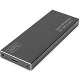 DIGITUS Externe USB 3.1 SSD-behuizing voor M.2 SATA SSD's - SATA III - M.2 module type 2280, 2260, 2242, 2230 - tot 10 Gbit/s - UASP - incl. USB-C kabel - zwart