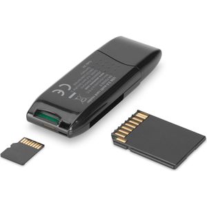 Digitus USB 2.0 Zwart Geheugenkaartlezer