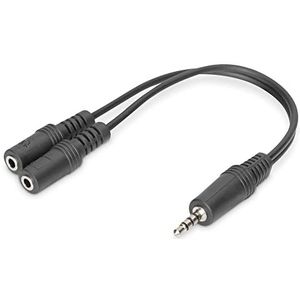 Digitus Audio Headset Adapter/Converter - 3.5 mm stereo male/2x 3.5 mm stereo female - 20 cm
