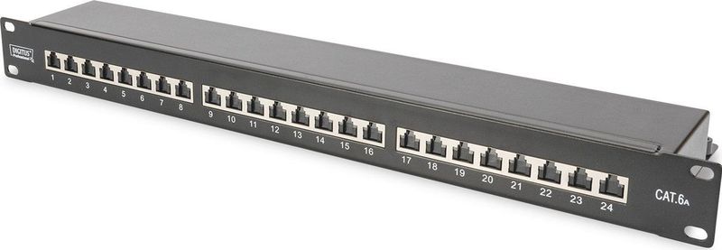 Digitus 24 poorten Netwerkpatchpaneel 483 mm (19) CAT 6A, CAT 6a (losse kabel CAT 7) 1 HE Ingericht
