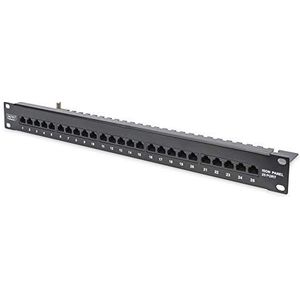DIGITUS Patch Panel - 19-inch - Cat-3 - Voor ISDN - 25-poorts RJ45 - Niet afgeschermd - Patchpaneel - Rack-mount 1U - Zwart