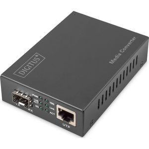 DIGITUS Media Converter - SFP+ poort - 10 Gbit Ethernet - RJ45 / SFP+ - 10GBase-T naar 10GBase-R - Zwart