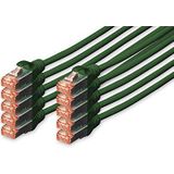 DIGITUS CAT 6 S-FTP Patchk. Cu, LSZH AWG 27 7,0,25 m,10er,GN