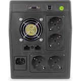Digitus - DN-170075 - UPS-systeem - 1500 VA - 900 W, 4x Geaarde Stopcontacten, Koudstartfunctie