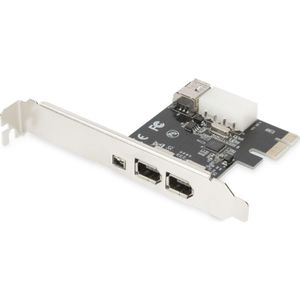 DIGITUS IO-kaart – PCIe – Firewire 1394a – interfacekaart – 3 poorten – & 2 x 1394a & 1 x 1394mini