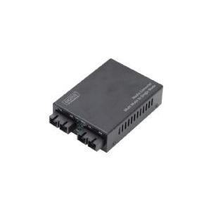 DIGITUS Media Converter - Multimode/Singlemode - Fast Ethernet - SC naar SC - 1310nm / 1310nm golflengte - zwart