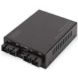 Digitus - Dn-82124 - Glasvezelconverter - Gigabit Media Converter - Multimode naar Singlemode SC - Golflengte 850nm, 1310nm - Bereik tot 20km