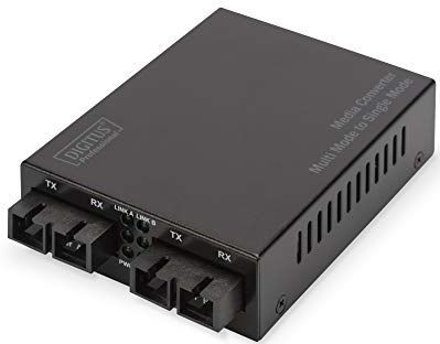 Digitus - Dn-82124 - Glasvezelconverter - Gigabit Media Converter - Multimode naar Singlemode SC - Golflengte 850nm, 1310nm - Bereik tot 20km