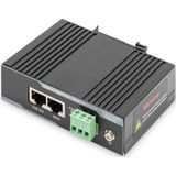 Digitus - PoE+ Injector - Netwerkaccessoire - Zwart - 60W Uitgangsvermogen, DIN Rail en Wandmontage