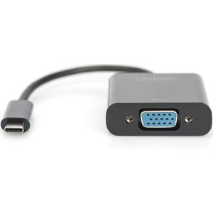 Digitus Grafische adapter USB type C naar VGA, Full HD 60 Hz, 1920 x 1080 pixels, kunststof, zwart