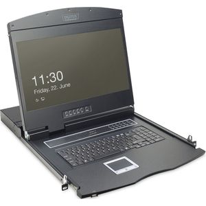 Digitus - Modulaire Console - 19 Inch TFT - 8 Port KVM - Zwart - RAL 9005