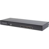 Digitus - Modulaire Console - Zwart - KVM Switch 8 Poorts - 19 Inch TFT