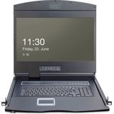 Digitus - Modulaire Console - Zwart - KVM Switch 8 Poorts - 19 Inch TFT