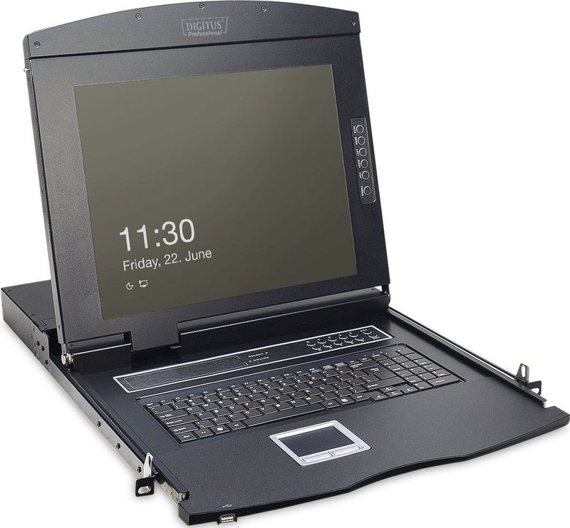 Digitus - Modulaire Console - Zwart - 17" TFT - 1-poorts KVM & Touchpad