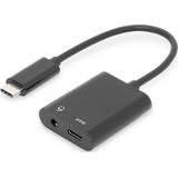 Assmann - Digitus Audio Adapterkabel [1x usb-c® Stecker - 2x usb-c® Buchse, Klinkenbuchse 3.5 mm] AK-300400-00