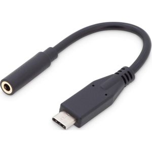 USB Type-C audio-adapterkabel, type-C - 3,5 mm st/boe, 0,2 m, volledige functie, audio-input/output, versie 3.1, CE, sw