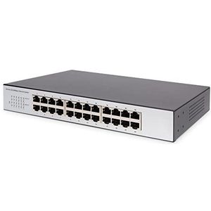 DIGITUS Netwerkswitch 24-poorts - Fast Ethernet RJ45-aansluitingen - Opt. 19-inch rack montage - 100 Mbit/s - Desktop versie