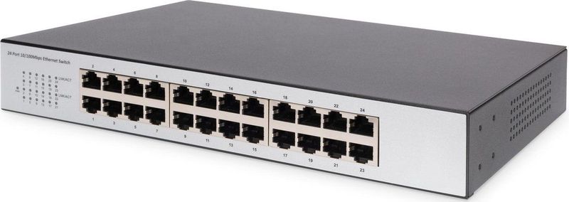 DIGITUS - 24-poorts - Netwerkschakelaar - Grijs - Unmanaged