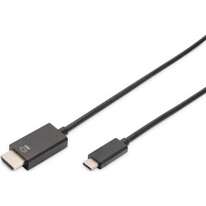 Digitus AK-300330-050-S USB-C-displaykabel USB-C / HDMI Adapterkabel USB-C stekker, HDMI-A-stekker 5.00 m Zwart Afgesch