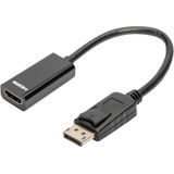 Digitus AK-990903-002-S DisplayPort-kabel Adapter DisplayPort-stekker, HDMI-A-stekker 0.15 m Zwart