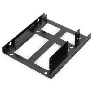 Digitus Zweifach 2.5 HDD/SSD Interner Einbaurahmen inkl. Kabelset, Universal, Montagerahmen, Metall, Schwarz, 2.5, China