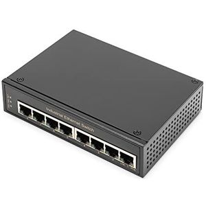DIGITUS 8-poorts netwerkswitch - railmontage - Gigabit Ethernet RJ45 vrouwelijk - DIN-rail - 1 Gbit/s