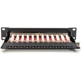 Digitus DN-91612S-EA 12 poorten Netwerkpatchpaneel 254 mm (10) CAT 6A 1 HE Ingericht