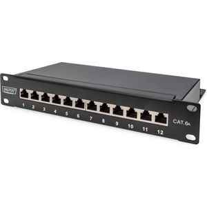 Digitus DN-91612S-EA 12 poorten Netwerkpatchpaneel 254 mm (10) CAT 6A 1 HE Ingericht