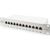 Digitus DN-91612S-EA-G 12 poorten Netwerkpatchpaneel 254 mm (10) CAT 6A 1 HE Ingericht
