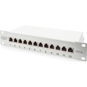 Digitus DN-91612S-EA-G 12 poorten Netwerkpatchpaneel 254 mm (10) CAT 6A 1 HE Ingericht
