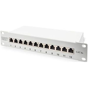 Digitus DN-91612S-EA-G 12 poorten Netwerkpatchpaneel 254 mm (10) CAT 6A 1 HE Ingericht