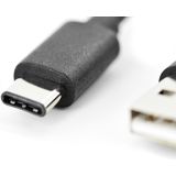 Digitus - USB C - USB A Gegevenskabel - 1 m - Zwart - USB 2.0
