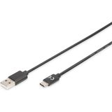 DIGITUS USB 2.0 aansluitkabel - 4,0 m - USB A (mannelijk) naar USB C (mannelijk) - 480 Mbit/s - aansluitkabel, USB-kabel - zwart