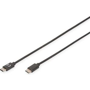 Digitus USB-kabel USB 2.0 USB-C stekker, USB-C stekker 4.00 m Zwart Flexibel, Folie afscherming, Afscherming gevlochten