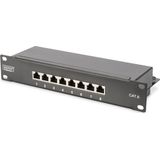 DIGITUS 10-inch Set - Netwerkkast 9 U - Grijs - Plank - Contactdoosstrip - Patchpaneel - Gigabit Switch