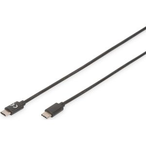 Digitus - USB-Kabel usb 2.0 usb-c® Stecker, usb-c® Stecker 3.00 m Schwarz Flexibel, Folienschirm, Gefl