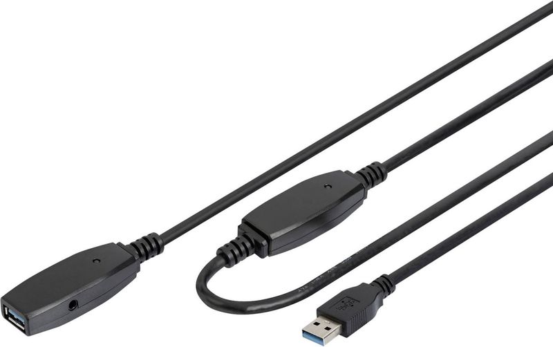 Digitus - Extension N - USB 3.0 Kabel - 20 M - Actieve Verlengkabel met Signaalversterker