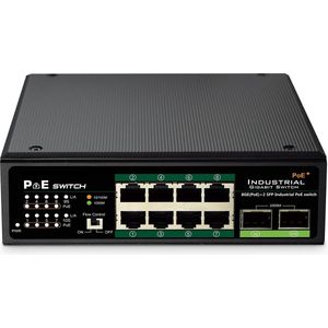 Digitus - Industriële Gigabit PoE-Switch - Zwart - 8 Poorten