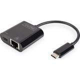 Digitus USB-C naar RJ45 Adapter Incl. Laadbus en USB DN-3027