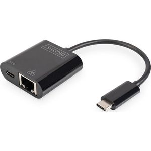 Digitus USB- - RJ45 Adapter [1x USB-C Stekker - 1x RJ45-bu - USB-C Bus] DN-3027 Incl. RJ45-bu