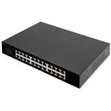 DIGITUS 24-poorts Gigabit netwerkswitch - onbeheerd - zonder ventilator - VLAN-modus - DIP-schakelaar - 10/100/1000 Mbps - met 19"" montagebeugels - zwart