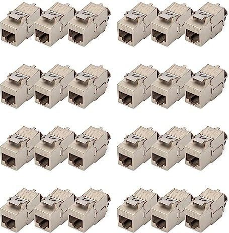 DIGITUS Keystone-module Cat-6A afgeschermd - 24 stuks - RJ45 - design - 500 MHz 10GBase-T - metalen clip - gereedschapsvrij